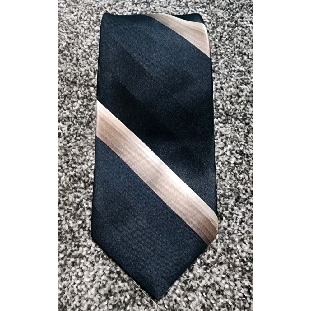Galleria Collection By Damon‎ Diagonal Stripes Neck Tie Black Brown & Tan